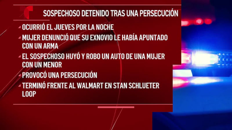 Exnovio apuntó un arma durante un incidente doméstico y huyó con un menor en el vehículo,...