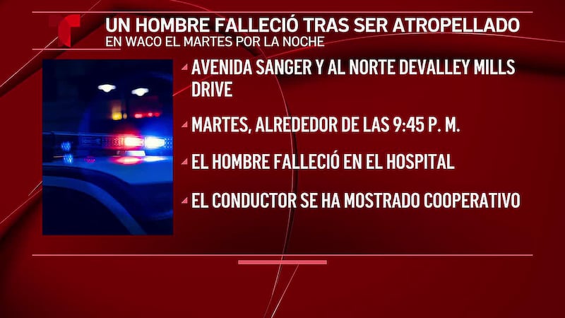 Un hombre falleció tras ser atropellado por una camioneta en Waco
