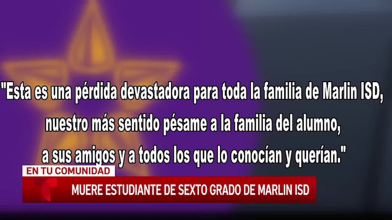 Marlin ISD llora la muerte de un alumno de sexto grado