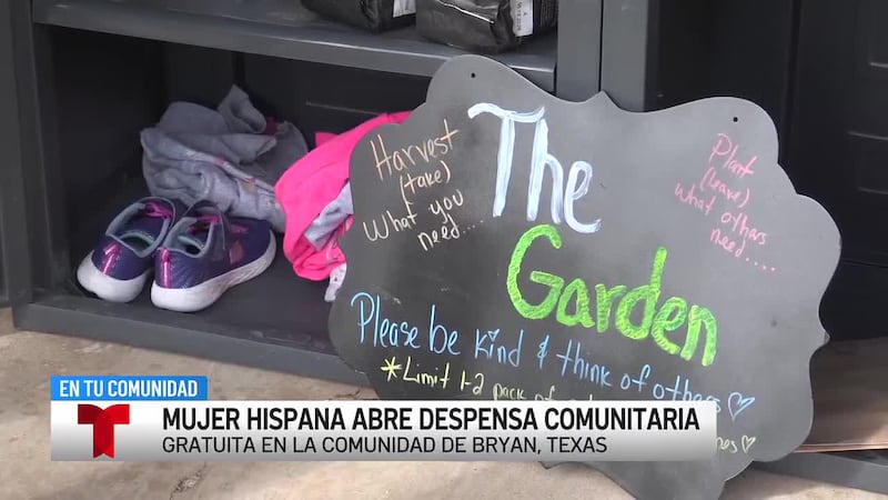 Una mujer hispana de Bryan, Texas crea ‘el jardín’ una despensa comunitaria local gratuita...