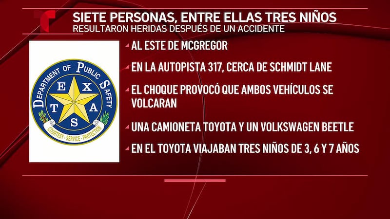 Siete personas terminan heridas después de que una camioneta cruzara la línea del centro y...