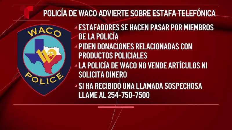 La policía de Waco advierte sobre estafa telefónica dirigiendo a residentes a que hagan...