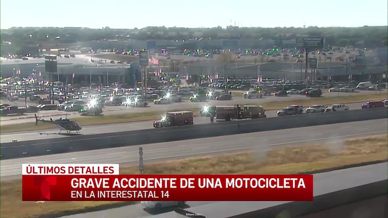Un motociclista termina herido después de un accidente en la I-14 la tarde del martes, dice la...