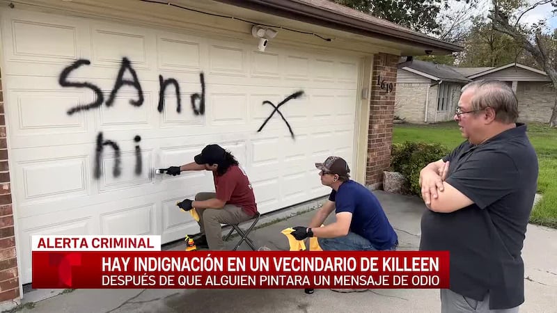 Vecinos en Killeen, Texas están indignados después de que se pintara con aerosol un insulto...